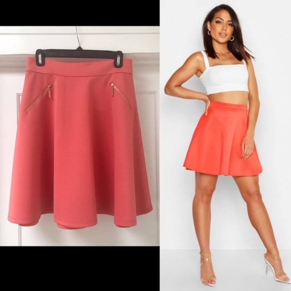 🔴 Catherine Malandrino Persimmon colored Flare Skirt size 2